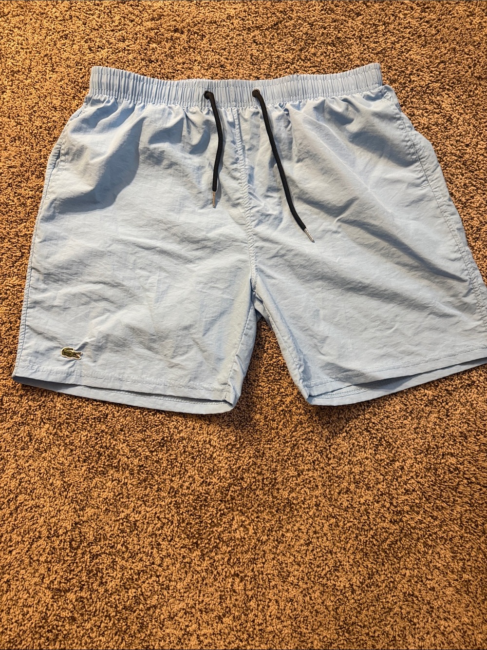 Lacoste Men's Pale Blue Swim Trunks with Drawstring